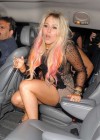Amelia Lily leaving her 18th birthday party at Mahiki nightclub in London